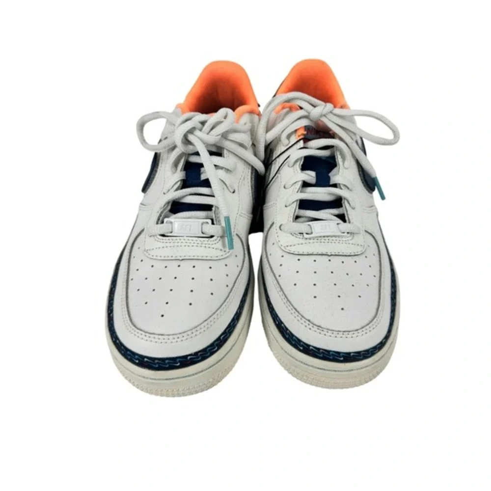 Nike Air Force 1 GS Summit White Blue Force Orange CK9708-100‎ Size 5.5Y Women 7